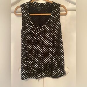 Talbots Black and Cream Polka Dot Tank Top